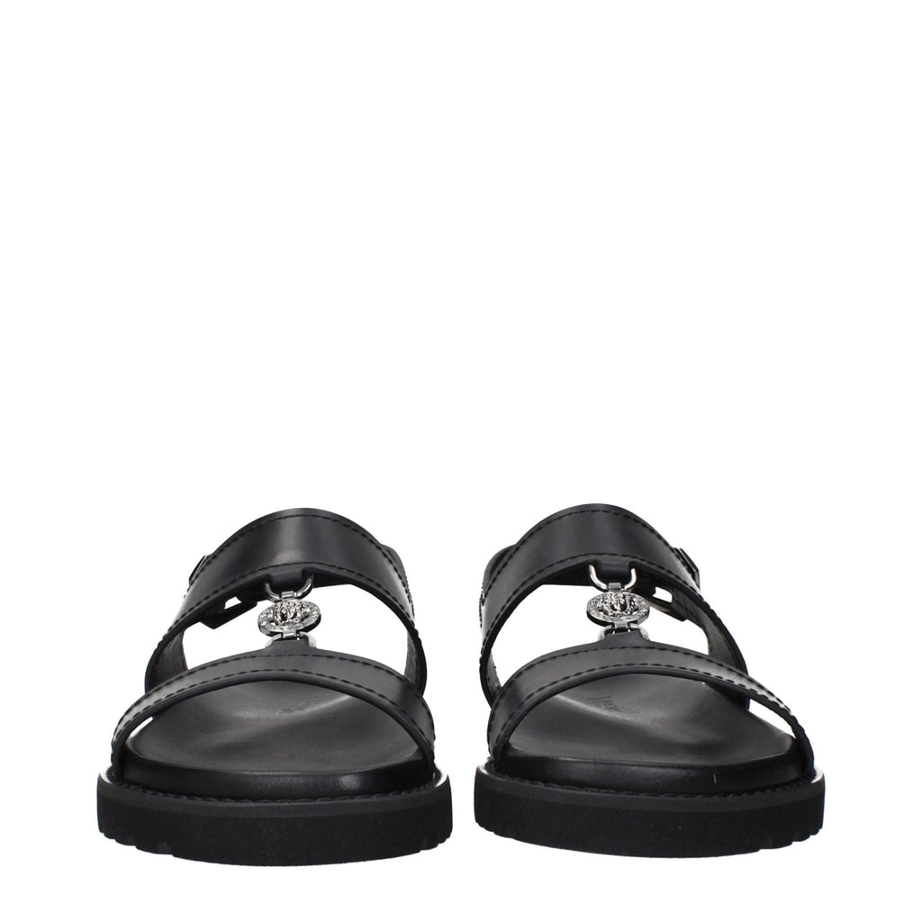 Versace Black Leather Sandals - Beyzy Store - Versace