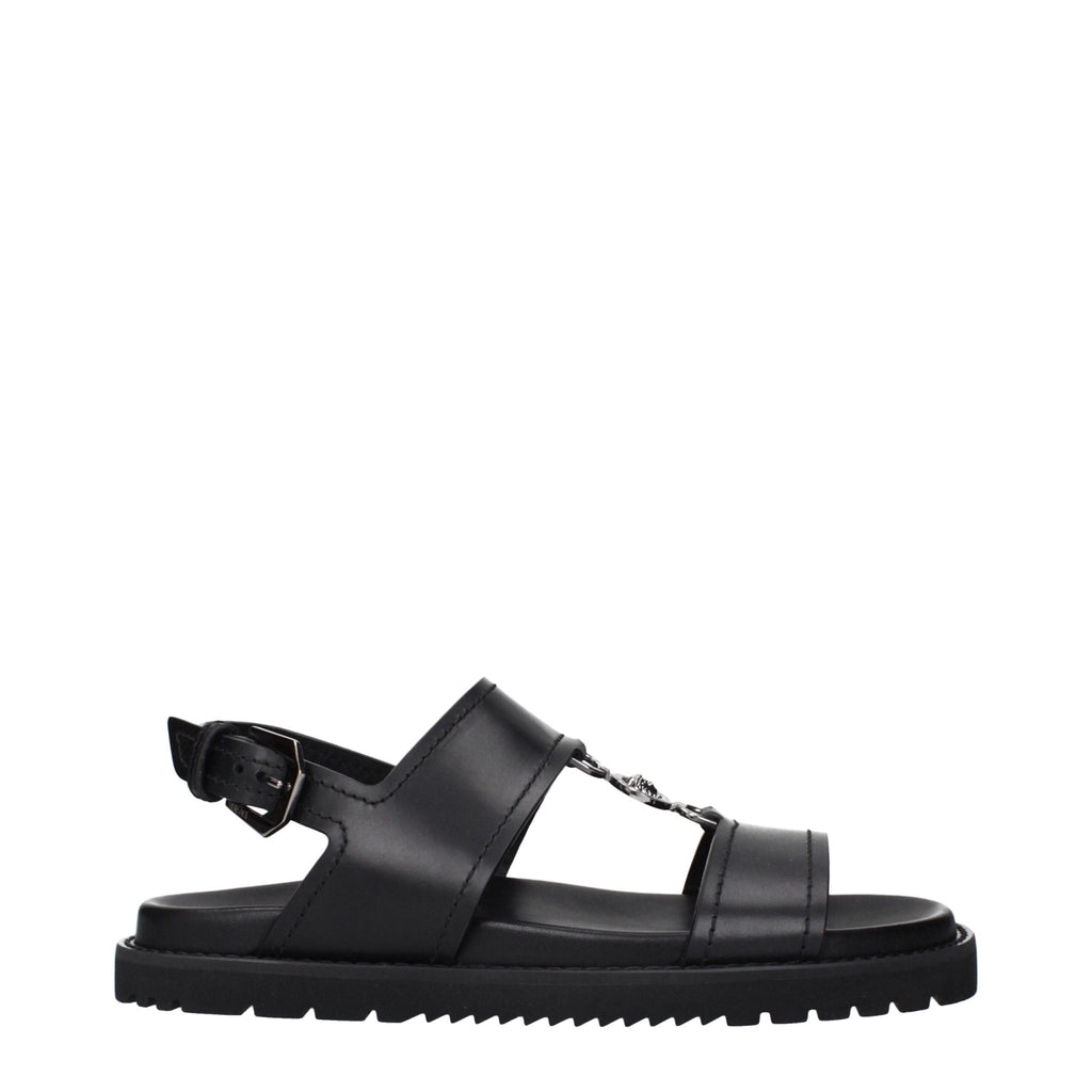 Versace Black Leather Sandals - Beyzy Store - Versace