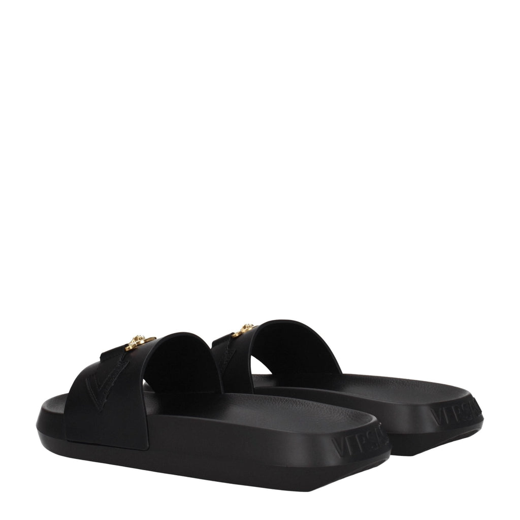 Versace Black Leather Slipper - Beyzy Store - Versace