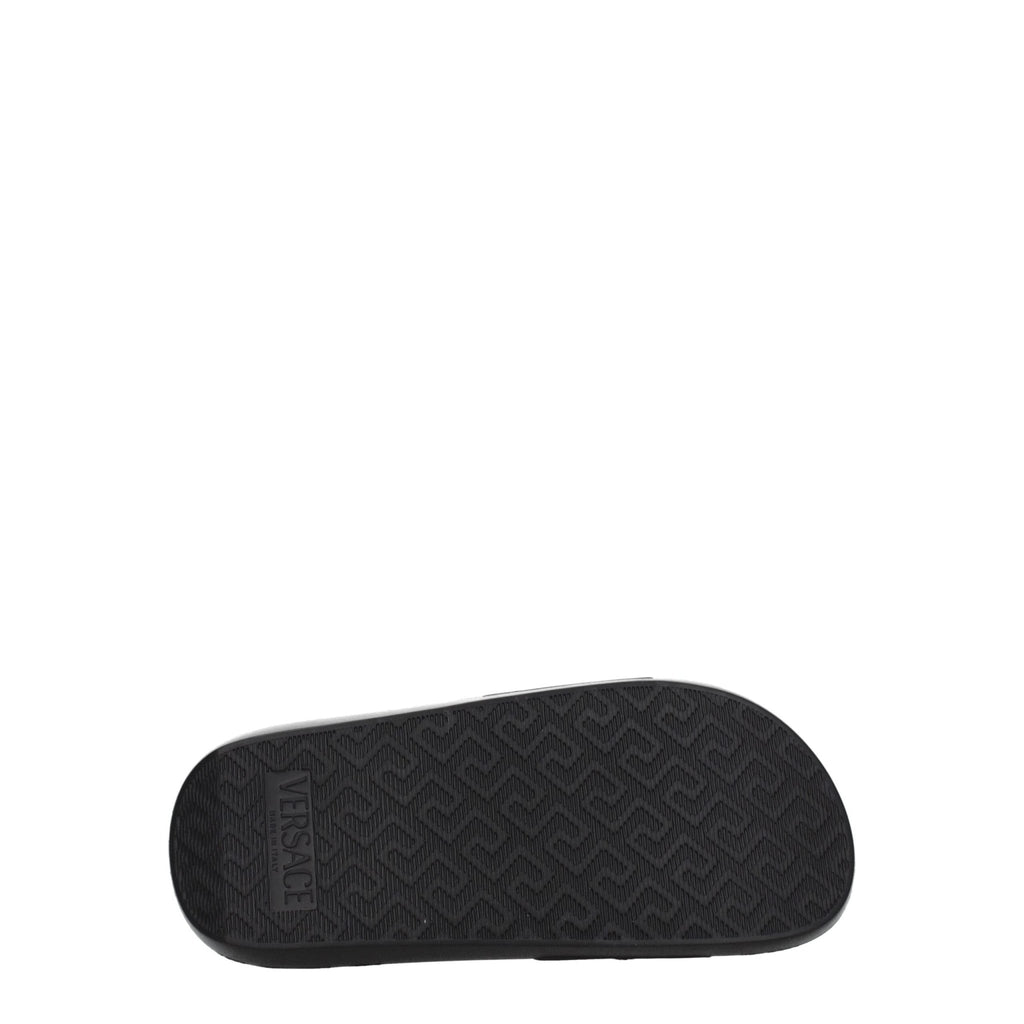 Versace Black Leather Slipper - Beyzy Store - Versace