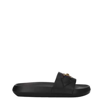 Versace Black Leather Slipper - Beyzy Store - Versace