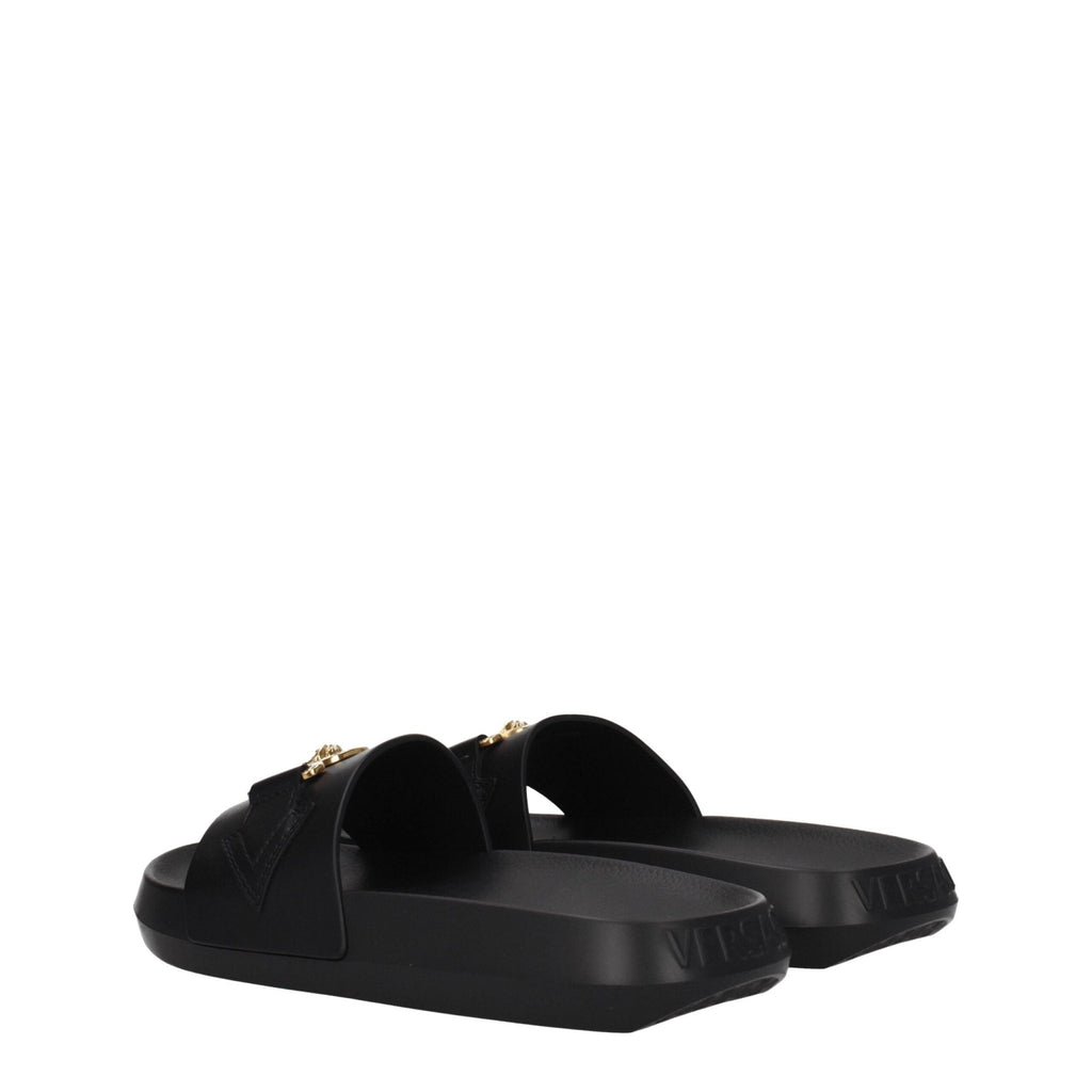 Versace Black Leather Slipper - Beyzy Store - Versace