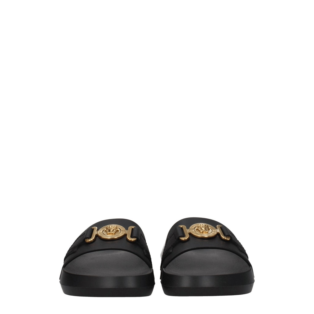 Versace Black Leather Slipper - Beyzy Store - Versace