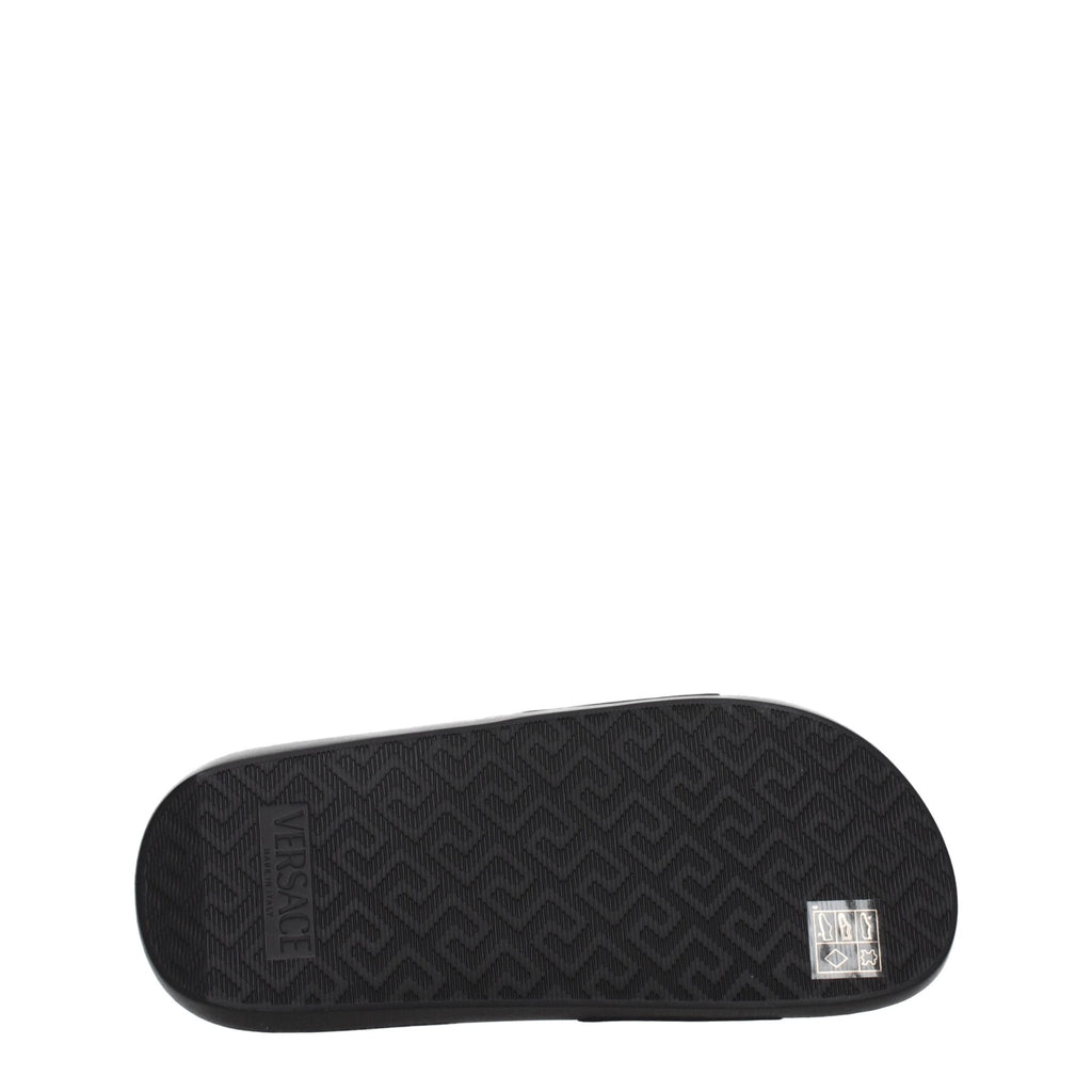 Versace Black Leather Slipper - Beyzy Store - Versace
