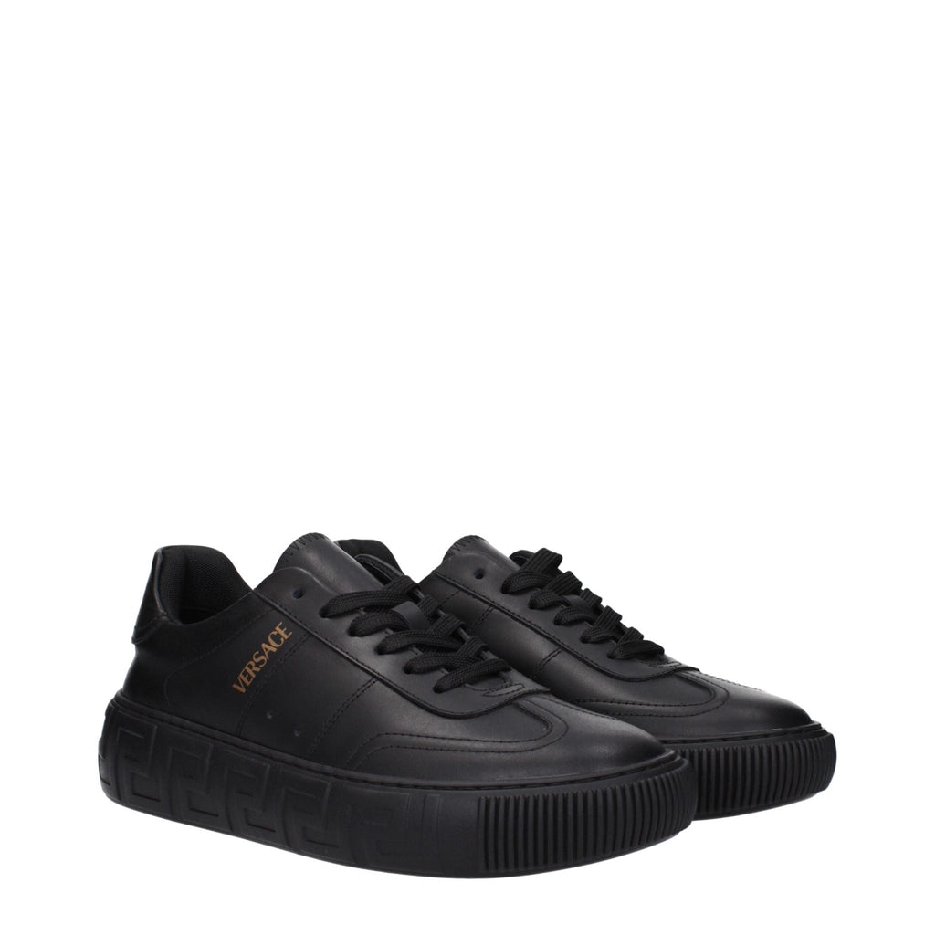 Versace Black Leather Sneakers - Beyzy Store - Versace