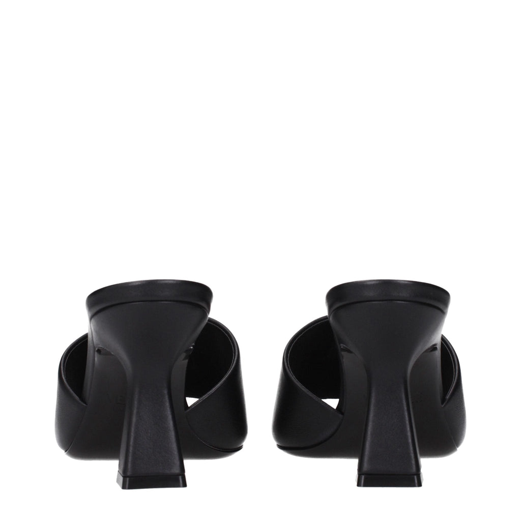 Versace Black Leather Stiletto Heels Sandals - Beyzy Store - Versace