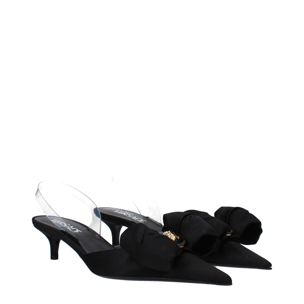 Versace Black Satin Sandal - Beyzy Store - Versace