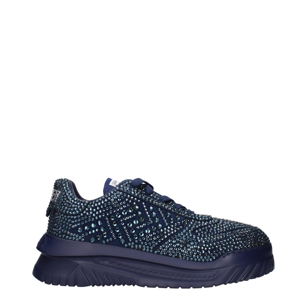 Versace Blue Fabric Chunky Sneakers - Beyzy Store - Versace