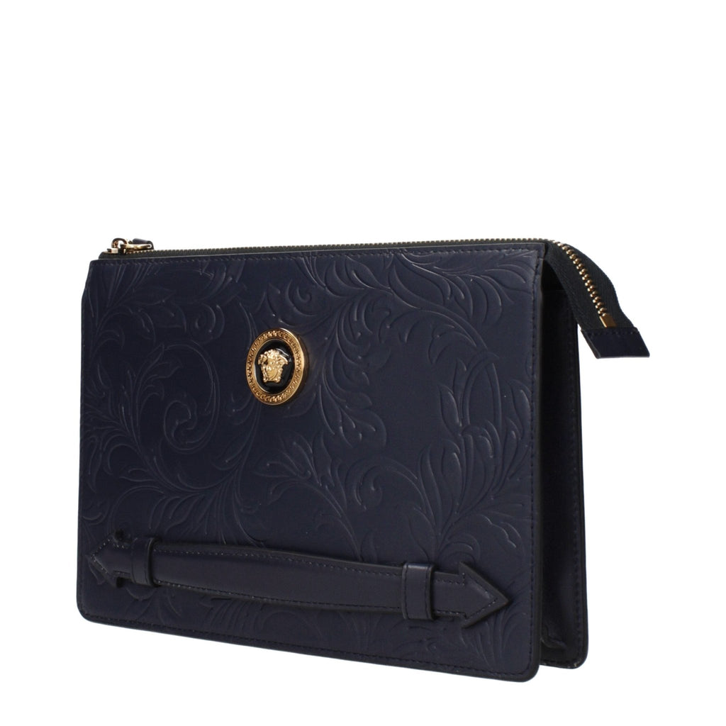Versace Blue Leather Clutch Bags - Beyzy Store - Versace