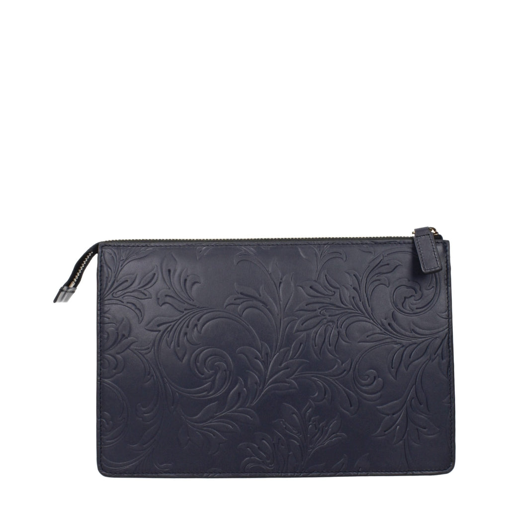 Versace Blue Leather Clutch Bags - Beyzy Store - Versace