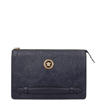 Versace Blue Leather Clutch Bags - Beyzy Store - Versace