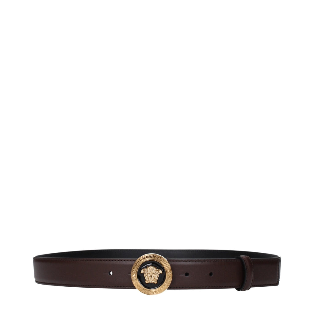Versace Brown Leather Regular Belts - Beyzy Store - Versace