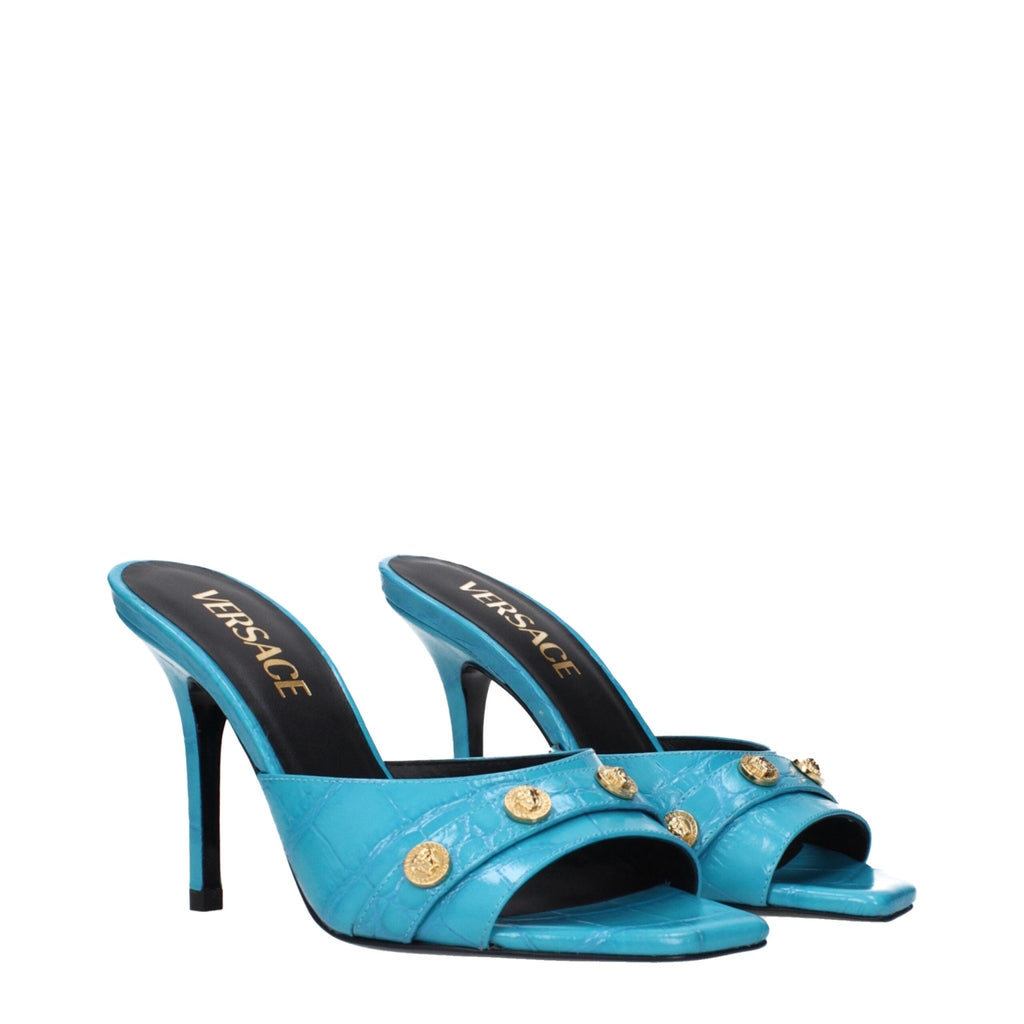 Versace Light Blue Leather Sandal - Beyzy Store - Versace