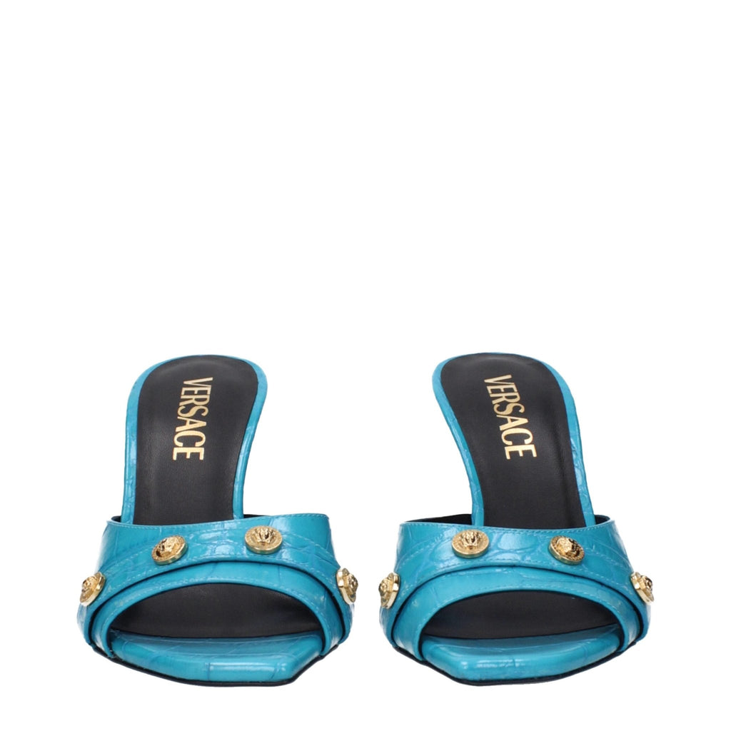 Versace Light Blue Leather Sandal - Beyzy Store - Versace