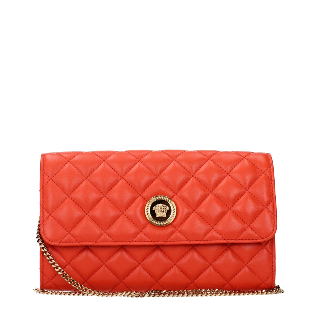 Versace Orange Leather Clutch Bags - Beyzy Store - Versace