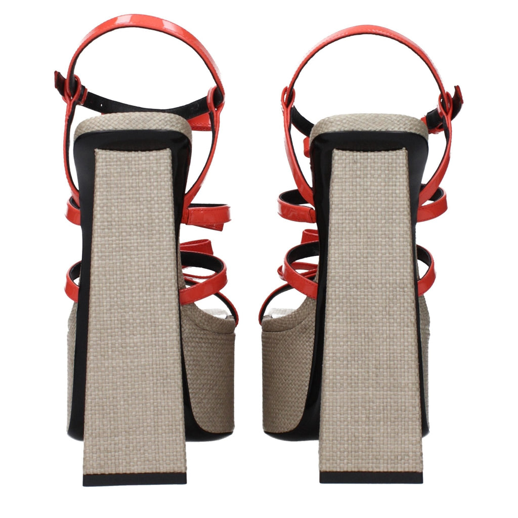 Versace Orange Leather Sandal - Beyzy Store - Versace