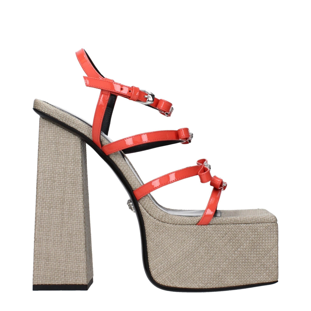 Versace Orange Leather Sandal - Beyzy Store - Versace