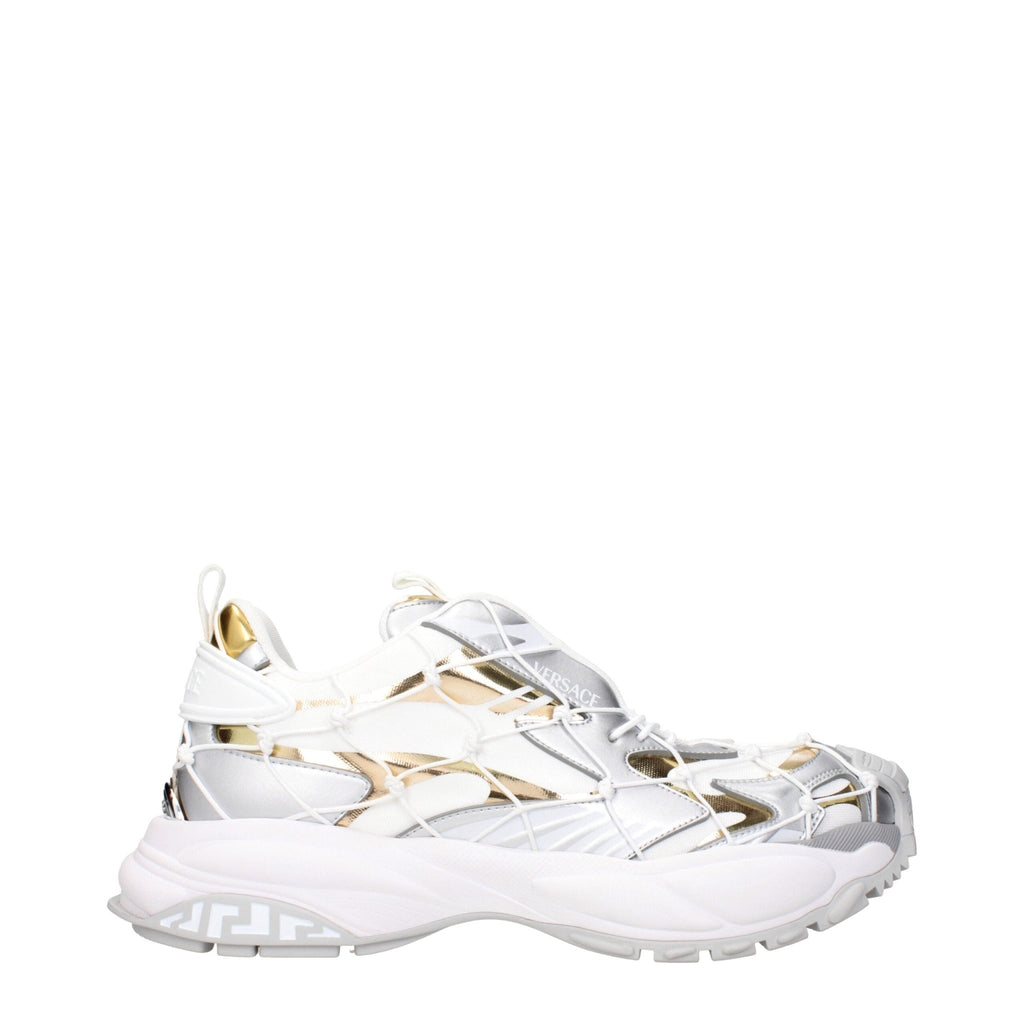 Versace White Fabric Athletic Sneakers - Beyzy Store - Versace