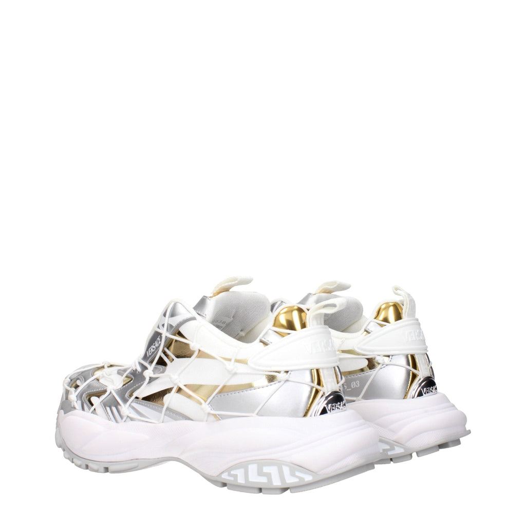 Versace White Fabric Chunky Sneakers - Beyzy Store - Versace