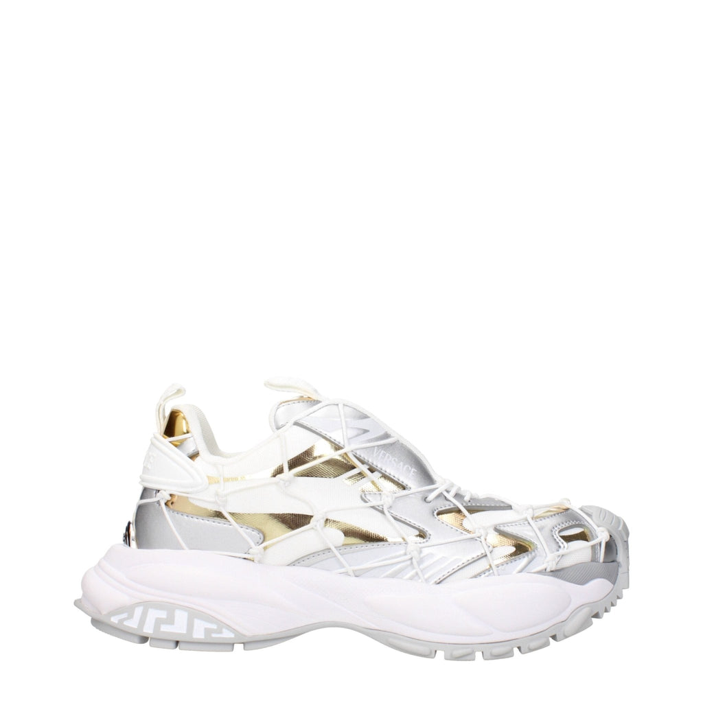 Versace White Fabric Chunky Sneakers - Beyzy Store - Versace
