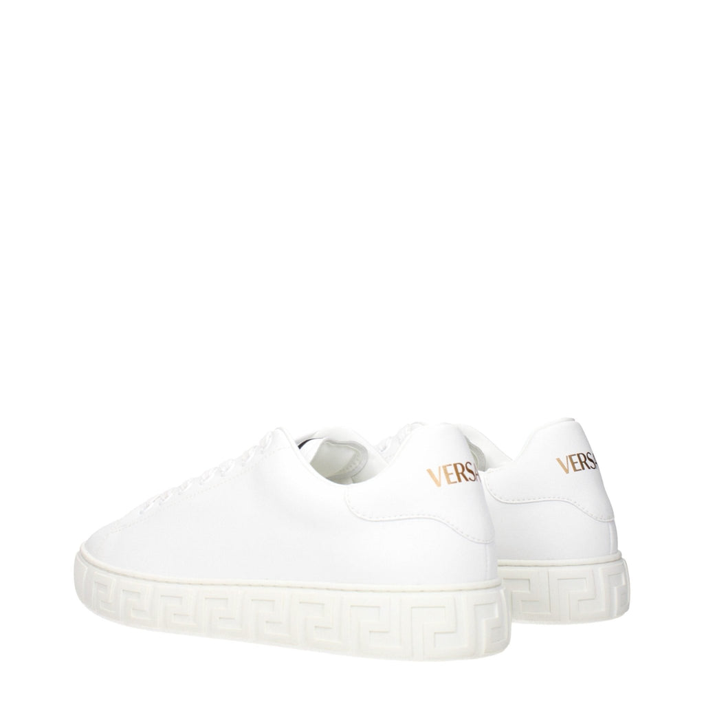 Versace White Leather Low Tops - Beyzy Store - Versace