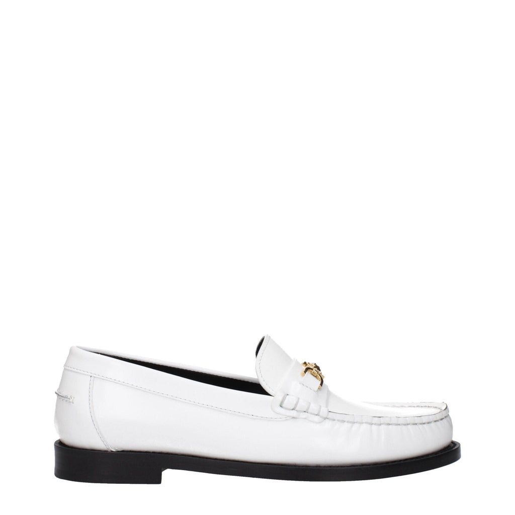 Versace White Leather Slip - On Loafers - Beyzy Store - Versace