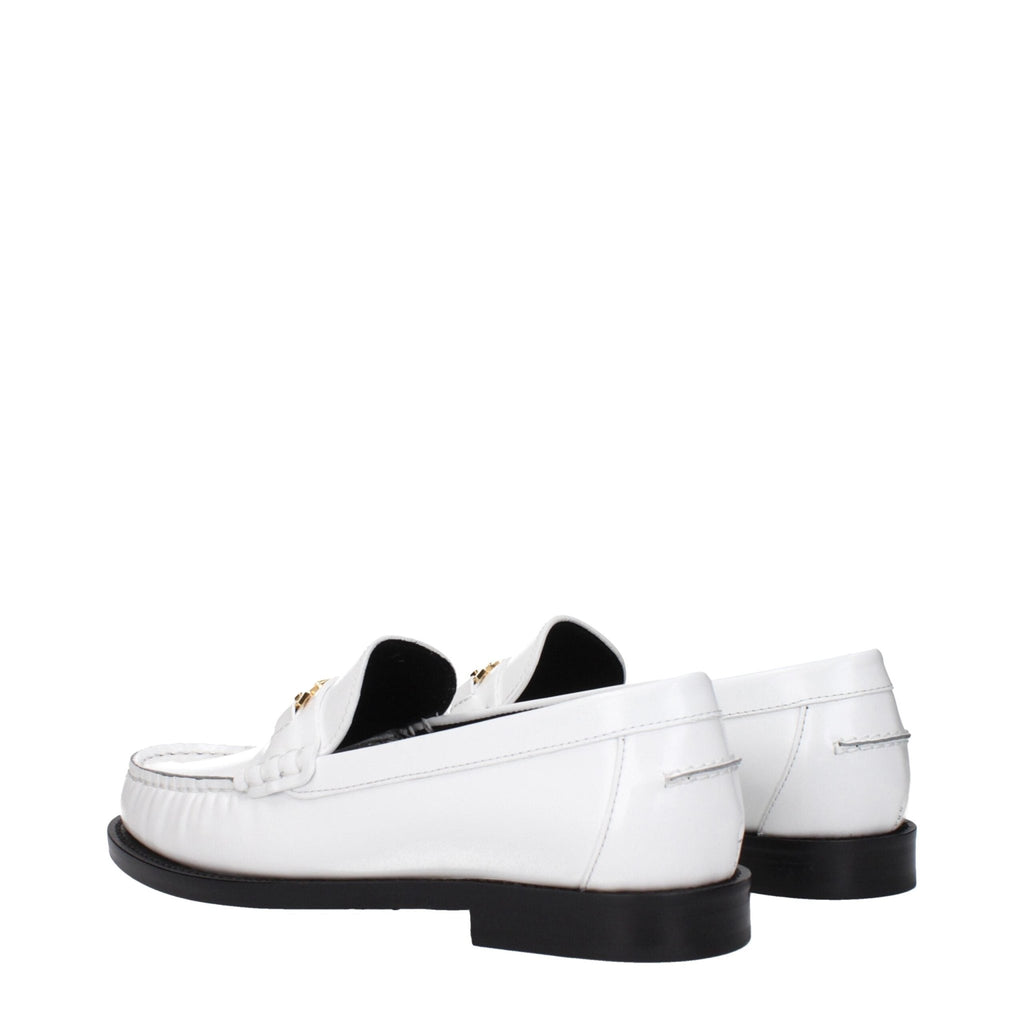 Versace White Leather Slip - On Loafers - Beyzy Store - Versace