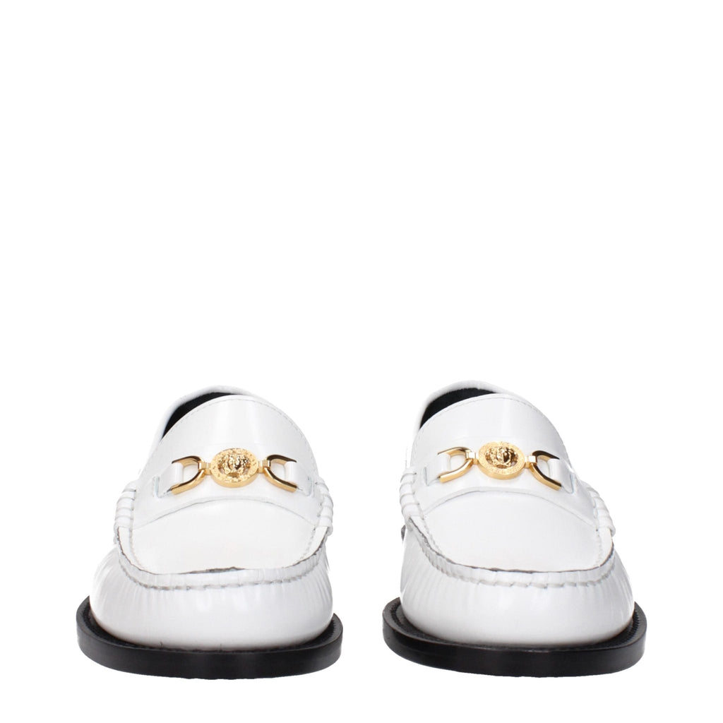 Versace White Leather Slip - On Loafers - Beyzy Store - Versace