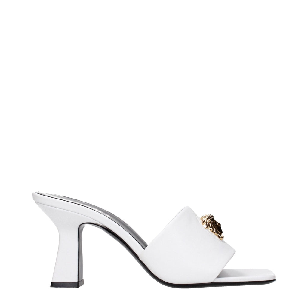 Versace White Leather Stiletto Heels Sandals - Beyzy Store - Versace