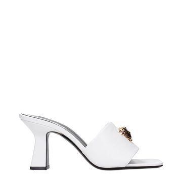 Versace White Leather Stiletto Heels Sandals - Beyzy Store - Versace