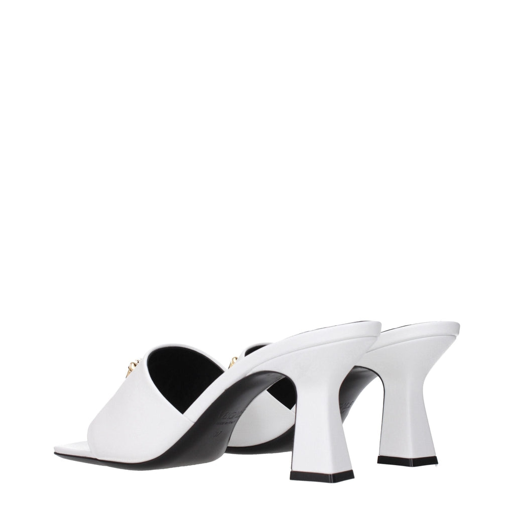 Versace White Leather Stiletto Heels Sandals - Beyzy Store - Versace